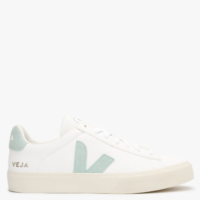VEJA Campo Chromefree Leather Extra White Matcha Trainers Colour: Blue
