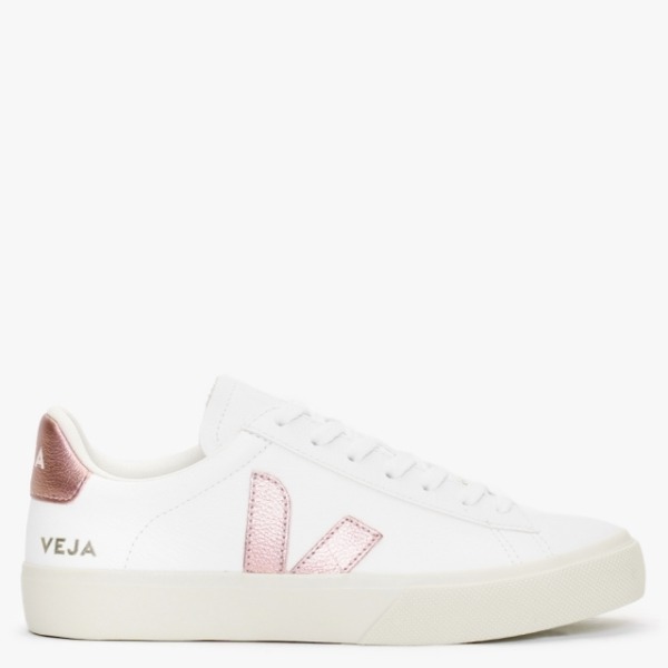 VEJA Campo Chromefree Leather Extra White Nacre Trainers Size: 35