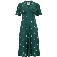 "Dolores" Swing Dress in Green Doggy
