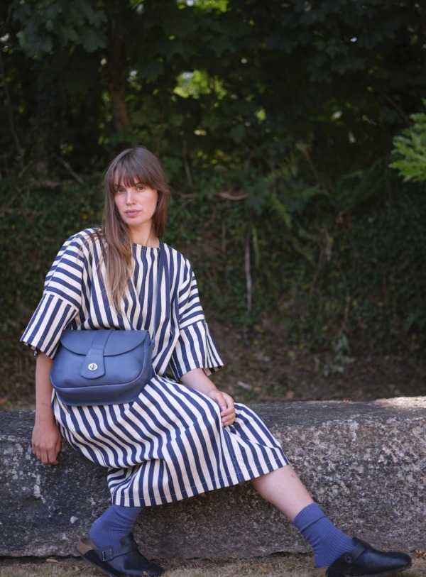 EDIE DRESS. Marine Stripe Cotton by Kate Sheridan by Young British Designers