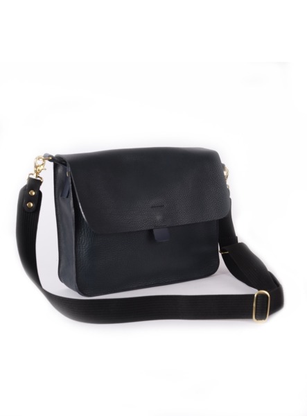 LARGE TAB BAG WITH WEB STRAP. Navy. by Kate Sheridan by Young British Designers