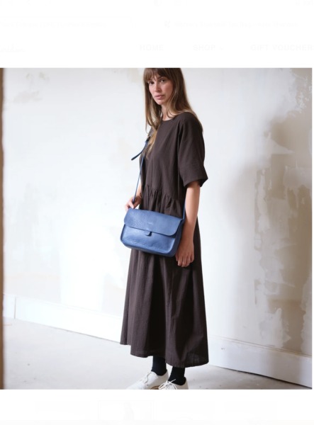 MIDI TAB BAG. Workers Blue (Last one) by Kate Sheridan by Young British Designers