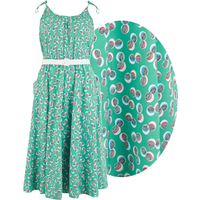 **Sample Sale** The "Suzy Sun Dress" in Green Abstract Polka Print