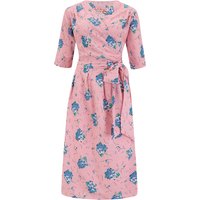 **Sample Sale** The "Vivien" Full Wrap Dress in Pink Summer Bouquet