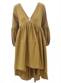 TO THE MOON AND BACK KHAKI DRESS by A Perfect Nomad by Young British Designers