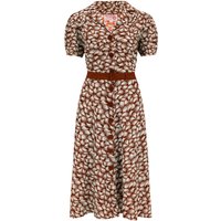 The "Charlene" Shirtwaister Dress in Cinnamon Whisp Print