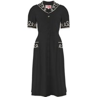The "Loopy-Lou" Shirtwaister Dress in Black with Contrast RicRac