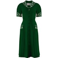 The "Loopy-Lou" Shirtwaister Dress in Green with Contrast RicRac