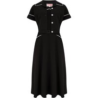 The "Lucille" 2pc Sweetheart Dress & Bolero Set In Black & Ivory Contrast