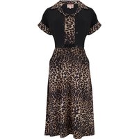 The "Lucille" 2pc Sweetheart Dress & Bolero Set In Leopard & Black
