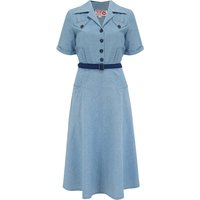 The "Polly" Dress in Lightweight Denim Cotton Chambray