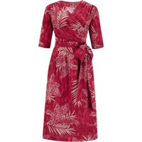 The "Vivien" Full Wrap Dress in Ruby Palm