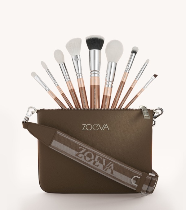 ZOEVA The Complete Brush Set & Shoulder Strap (Light Chocolate)