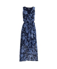 Gina Bacconi Womens Alaura Long Printed Sleeveless Dress With Surplice Neckline - Navy - Size 22 UK