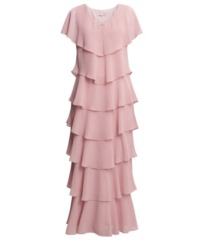 Gina Bacconi Womens Areka Tiered Maxi Dress - Rose - Size 22 UK