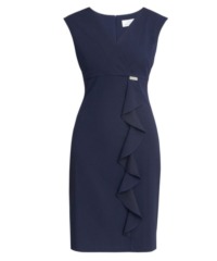 Gina Bacconi Womens Carin Sleeveless Dress With Embellishment - Navy - Size 22 UK