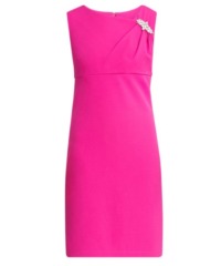 Gina Bacconi Womens Chaselynn Short Sleeveless Empire Waist Sheath Dress With Embellished Neckline - Fuschia - Size 22 UK