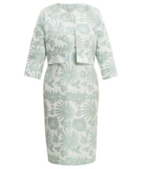 Gina Bacconi Womens Emeline Jacquard Sheath Dress And Bolero - Green - Size 22 UK