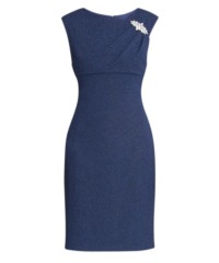 Gina Bacconi Womens Erith Dress With Embellished Trim - Navy - Size 22 UK