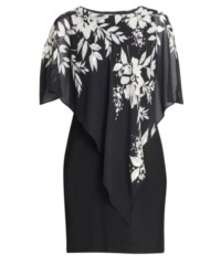 Gina Bacconi Womens Kiya Asymmetric Dress With Printed Foil Detail - Black - Size 22 UK