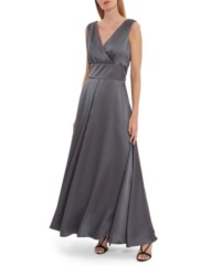 Gina Bacconi Womens Scotia Satin Maxi Dress - Grey - Size 22 UK