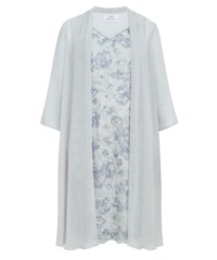 Gina Bacconi Womens Tracy Embroidered Dress & Chiffon Jacket - Blue - Size 22 UK