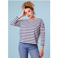 Joanie Community Clothing X Joanie - Seberg Blue Breton Stripe Top - Medium (UK 12-14)