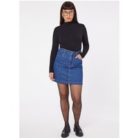 Joanie Mandy Mid Wash Denim A-Line Mini Skirt-12