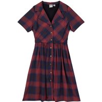 Joanie Pepita Check Print Shirt Dress - Red - 12  - Sustainable Organic Cotton