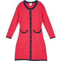 Joanie Twig Contrast Trim Knitted Dress - Red - Medium (UK 12-14)