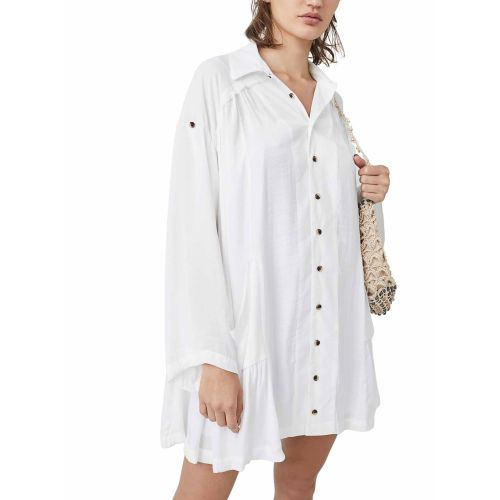 Free People Womens Ivory Moonstruck Shirt Dress by Designer Wear GBP118
