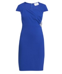 Gina Bacconi Womens Briah Square Neck Embellished Dress - Blue - Size 22 UK