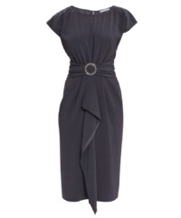 Gina Bacconi Womens Pelia Crepe Dress With Satin Lining - Grey - Size 22 UK