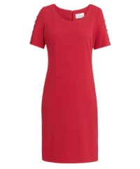 Gina Bacconi Womens Reid Dress With Embellished Sleeves - Red - Size 22 UK