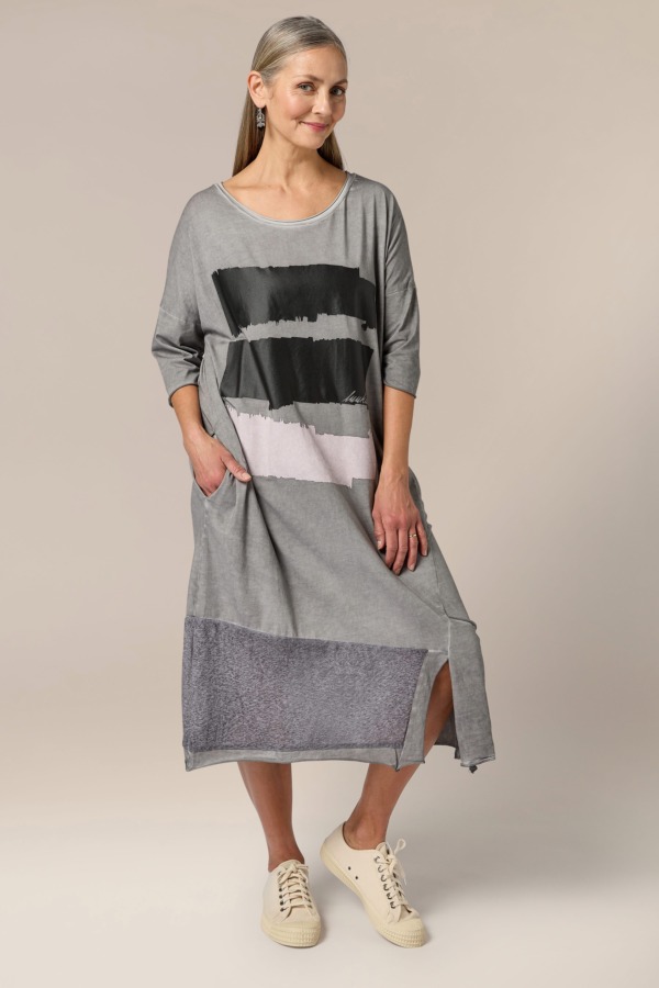 Luukaa Block Print Jersey Dress