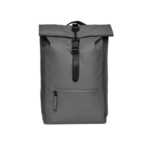 Rains Unisex Grey Rolltop Backpack by Designer Wear GBP95