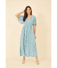 Yumi Womens Green Ditsy Print Maxi Dress - Size 22 UK