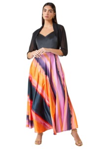 Ariella Luxe Colourblock Fit & Flare Maxi Dress