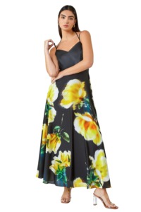 Ariella Luxe Floral Fit & Flare Maxi Dress