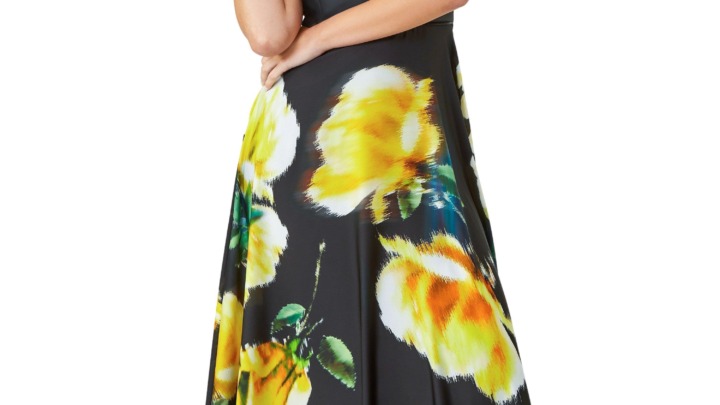 Ariella Luxe Floral Fit & Flare Maxi Dress