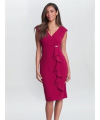 Gina Bacconi Womens Carin Sleeveless Dress With Embellishment - Red - Size 22 UK