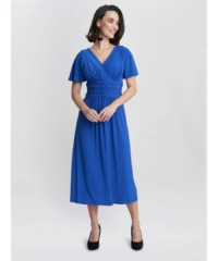 Gina Bacconi Womens Frieda Jersey Print Dress - Blue - Size 22 UK