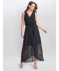 Gina Bacconi Womens Imogen Sleevless Wrap Dress - Black - Size 22 UK