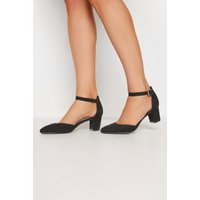 Lts Black Block Heel Court Shoes In Standard Fit Standard > 7 Lts | Tall Women's Heels