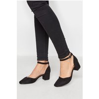 Lts Black Block Heel Court Shoes In Standard Fit Standard > 12 Lts | Tall Women's Heels