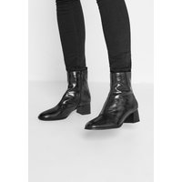 Lts Black Croc Block Heel Boots In Standard Fit Standard > 12 Lts | Tall Women's Ankle Boots