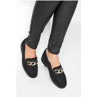 Lts Black Gold Chain Loafer In Standard Fit Standard > 12 Lts | Tall Women's Loafers