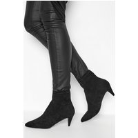 Lts Black Heeled Kitten Boots In Standard Fit Standard > 9 Lts | Tall Women's Heeled Boots