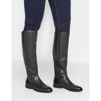 Lts Black Leather Knee High Boots In Standard Fit Standard > 13 Lts | Tall Women's Leather Boots