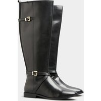 Lts Black Leather Riding Boots In Standard D Fit D > 12 Lts | Tall Women's Knee High Boots